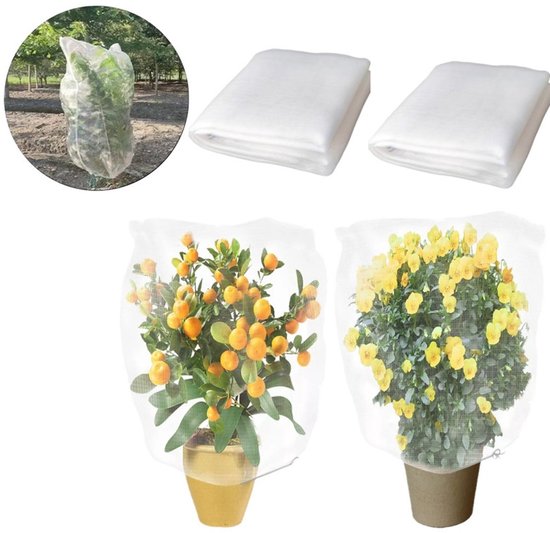 Wiederverwendbare Pflanzenschutzhüllen Mit Kordelzug (2er-pack, 60 X 80 Cm) – Atmungsaktives Netzgewebe Schützt Vor Vögeln, Insekten Und Tieren