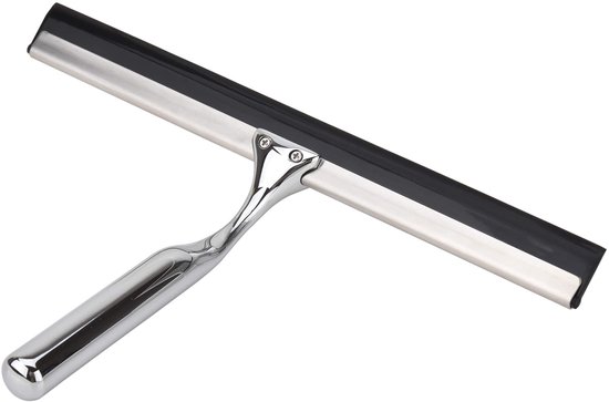Multifunktionaler Duschabzieher Aus Edelstahl Mit Ergonomischem Griff Und Klebehaken Für Fliesen, Duschwände, Türen, Fenster Und Autoscheiben – Silber