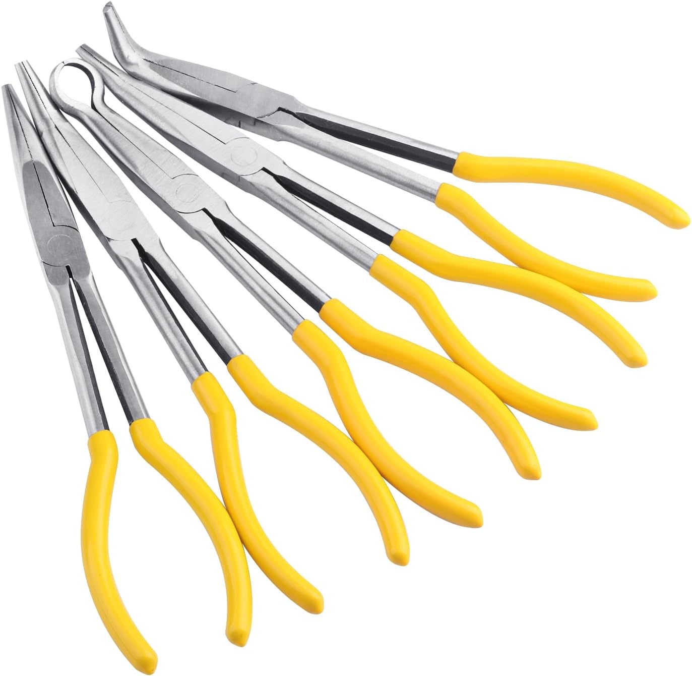 5-teiliges Set Langer Spitzzangen, Langes Griffdesign, Geeignet Für Professionelle Handwerker, Elektriker Und Heimwerker.