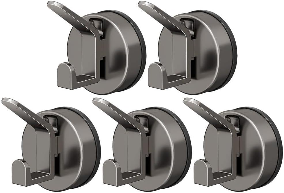Silikon-haken Mit Vakuum-saugnapf Für Bad, Küche, Tür Und Wand, 5er-pack, Grau
