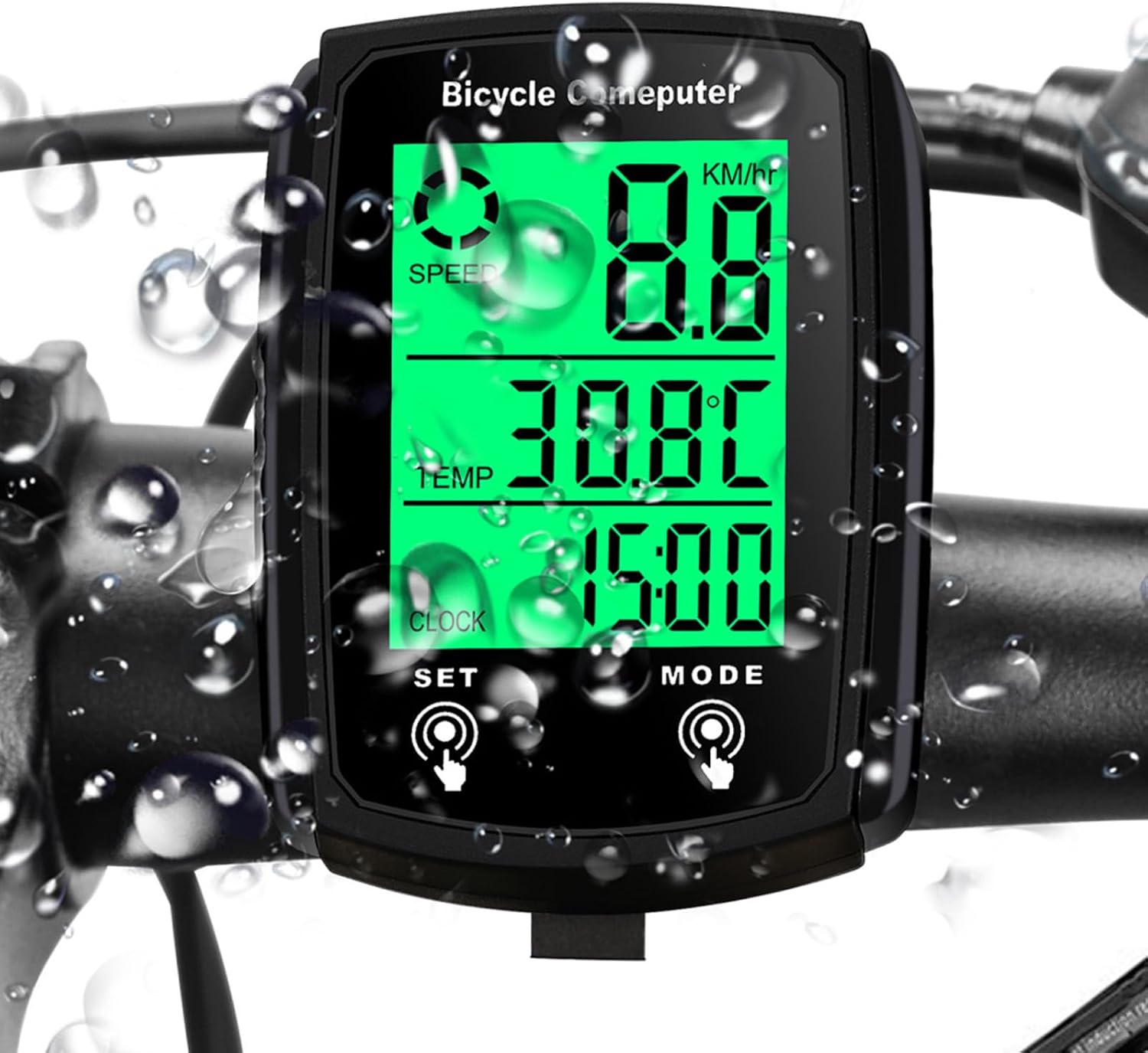 Fahrradcomputer Mit 19 Funktionen, Wasserdicht (ip54), Gps, Geschwindigkeitsmesser, Kilometerzähler, Kabelgebunden, Touchscreen Mit Hintergrundbeleuchtung
