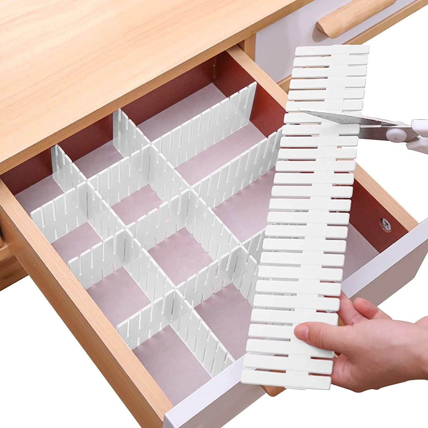 16-teiliges, Verstellbares, Weißes Diy-schubladeneinteiler-set Aus Kunststoff Für Küche, Bad Und Büro