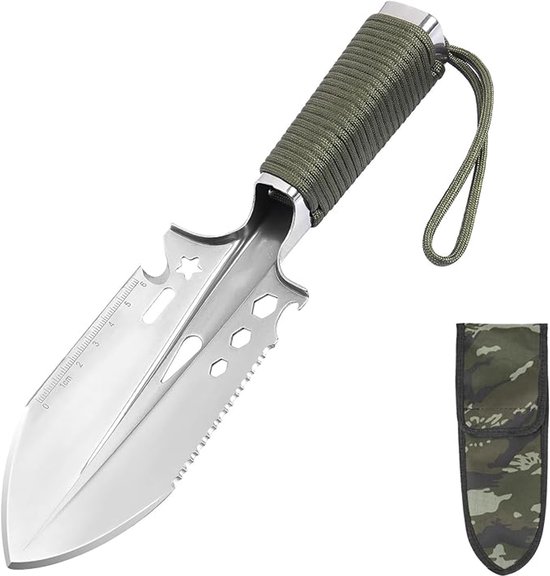 Mini-campingschaufel, Tragbare Militärschaufel, 8-in-1-überlebensschaufel Mit Rutschfestem Griff Zum Wandern Und Gärtnern