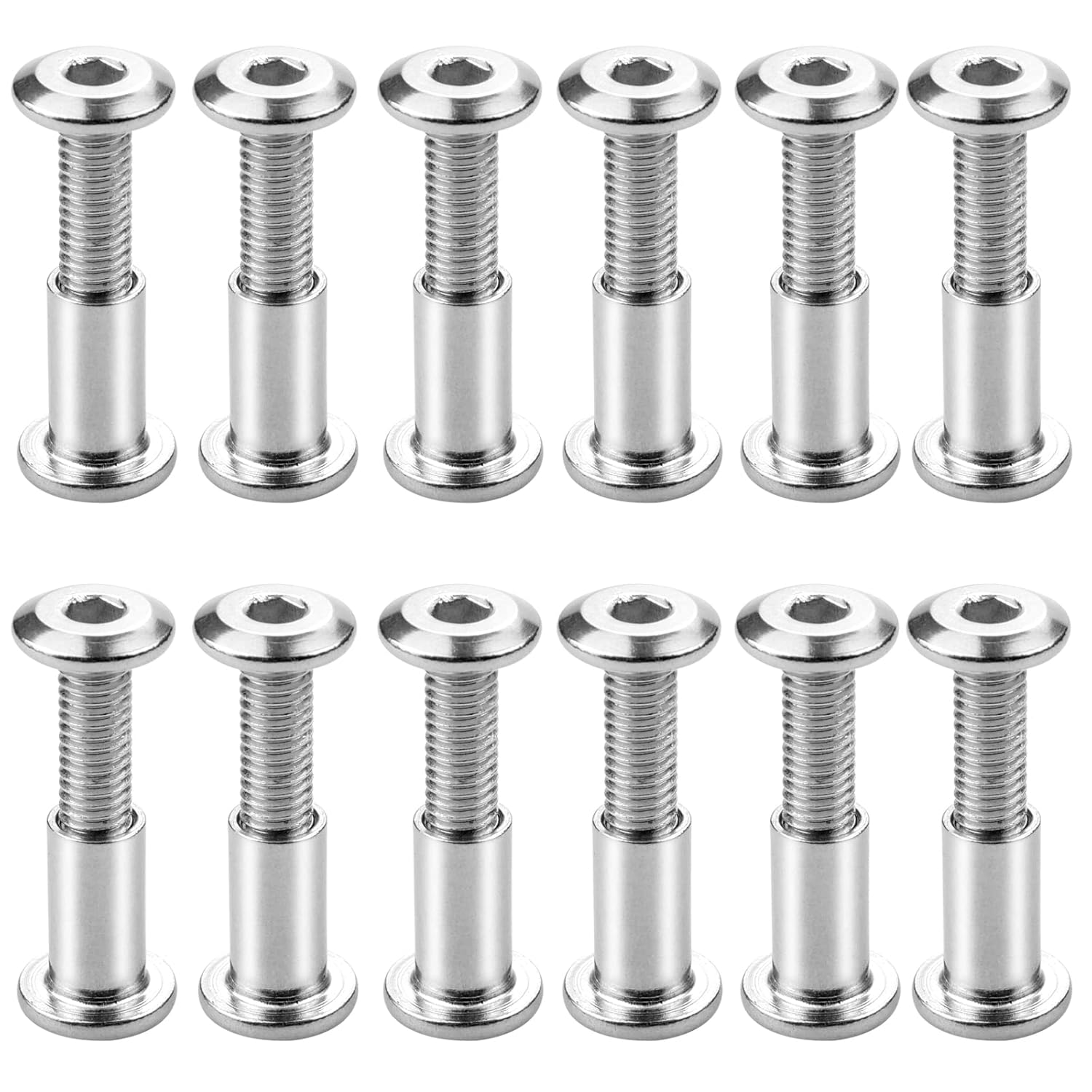 Packung Mit 12 M6 X 20 Mm Schraubverbindungen Mit Bolzen, Innensechskantschrauben, Flachkopf-klemmbolzen Mit Hülsenmutter Zum Verbinden