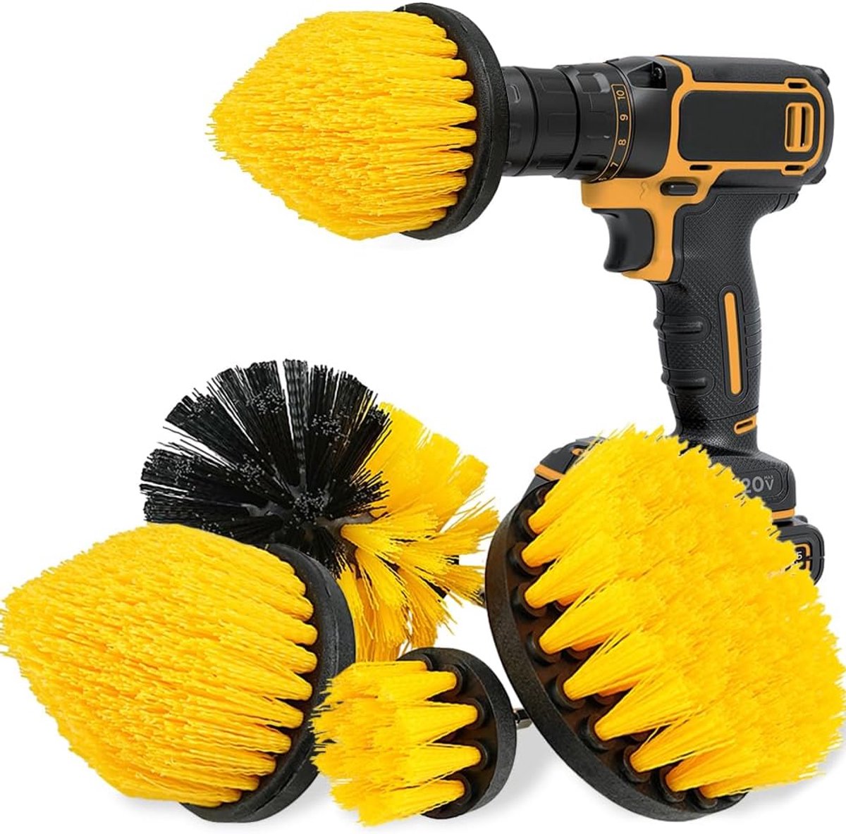 4-teiliges Bürstenaufsatz-set Für Akku-bohrmaschinen, Reinigungsset Für Badezimmer, Badewannen, Böden, Marmor Und Fliesen
