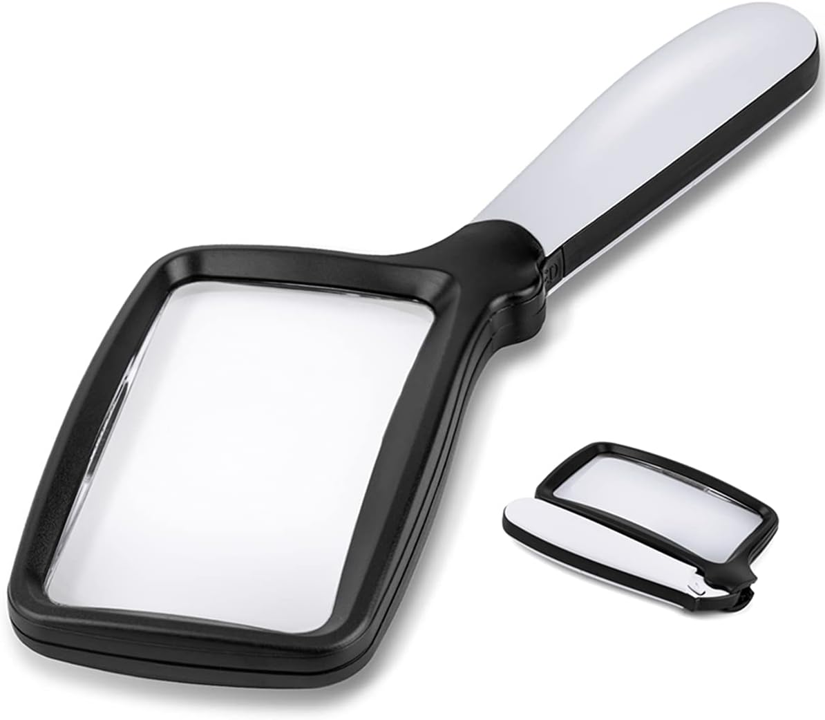 Faltbare Handlupe – 3-fache Vergrößerung – Dimmbare Led – Großes Rechteckiges Design – Für Senioren, Zeitungen Und Bücher