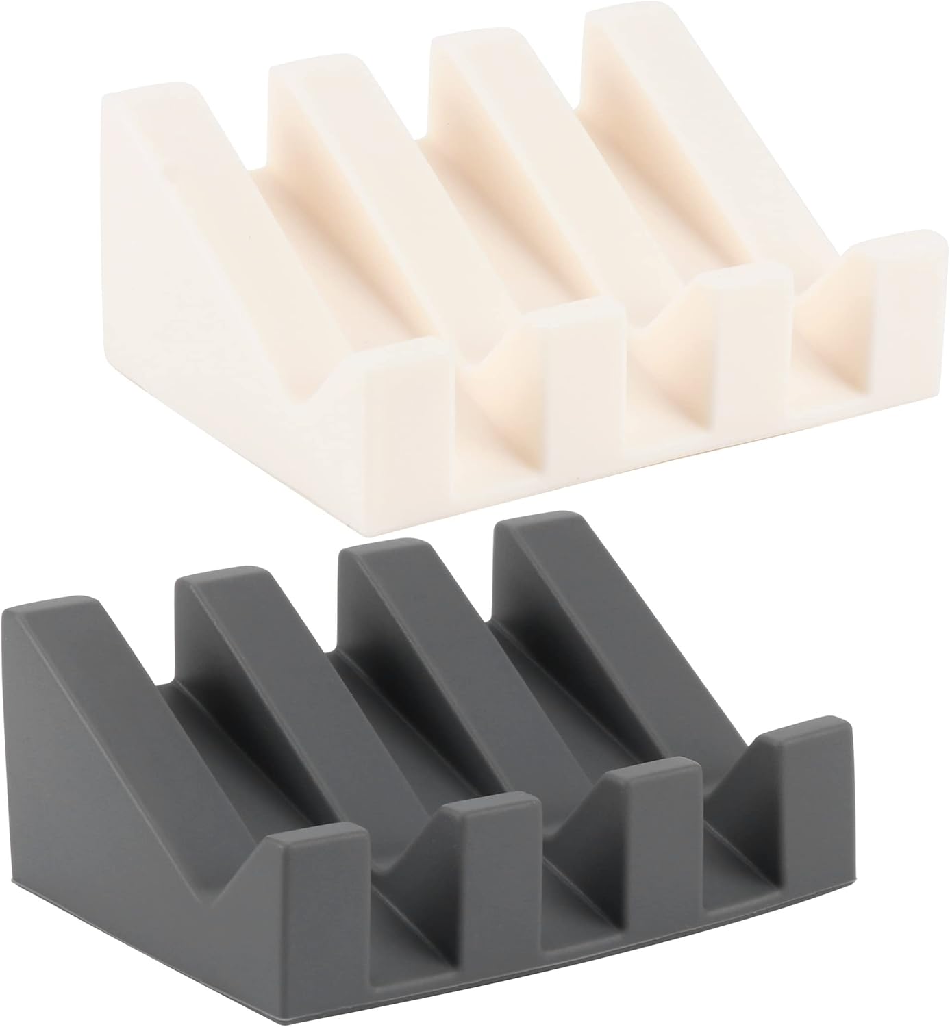 2er-pack Selbstentleerende Silikon-seifenschalen Mit Abflussgarnitur, Geeignet Für Küche Und Bad (grau + Weiß)