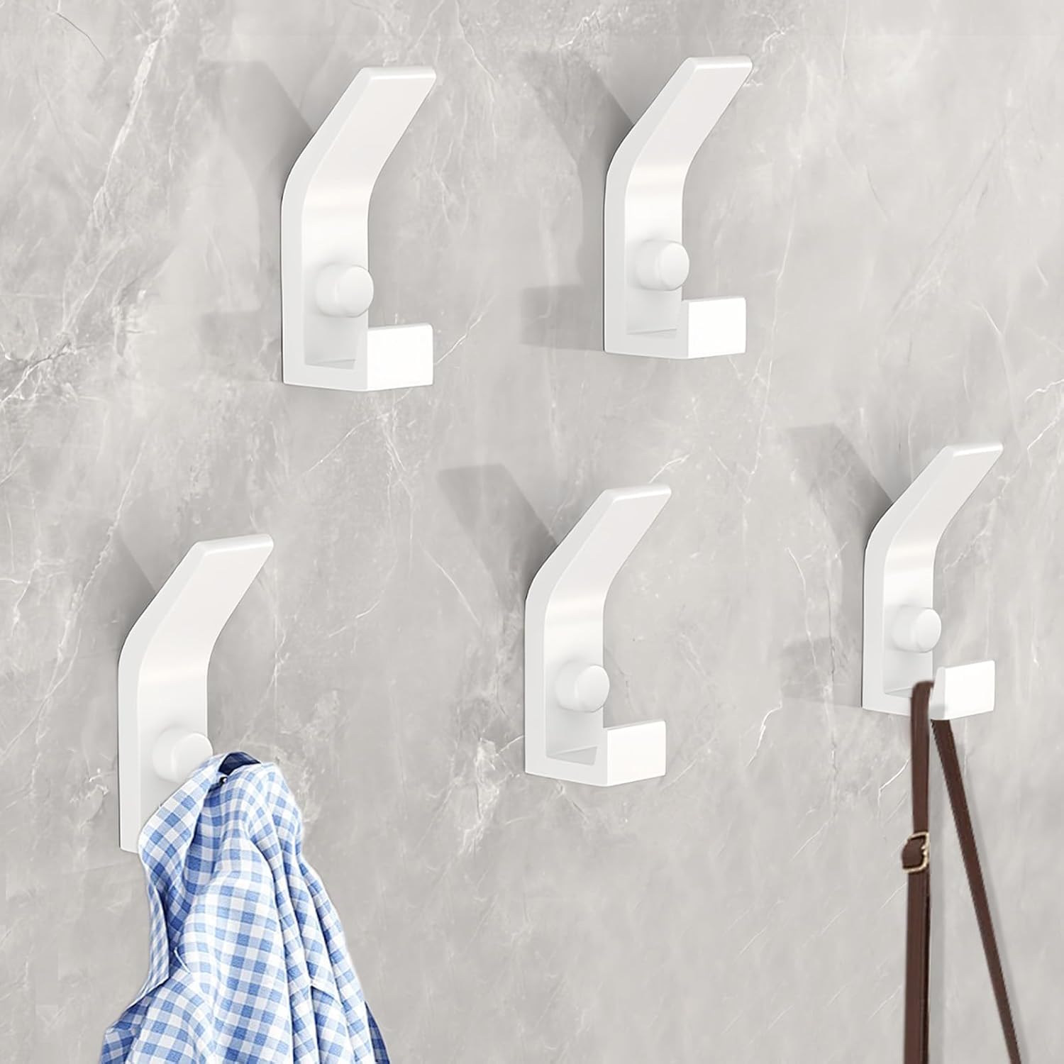 10er-pack Garderobenhaken – Hut- Und Mantelhaken Mit Befestigungsschrauben – Bademantel- Und Handtuchhaken – Für Türen – Badezimmer – Und Schlafzimmer (weiß)