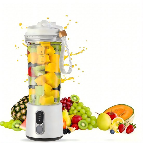 500 Ml Tragbarer Persönlicher Usb-mixer Mit Reisedeckel, Bpa-freier Smoothie-maker Für Fitnessstudio Und Büro.