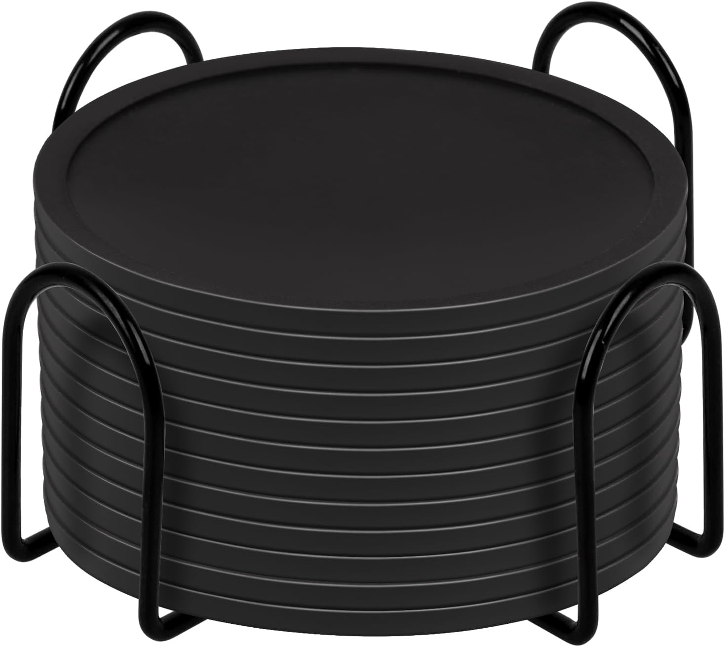 Silikon-untersetzer-set (12-teilig), Mit Ständer, Geeignet Für Heiße Und Kalte Getränke, Bier, Kaffee.