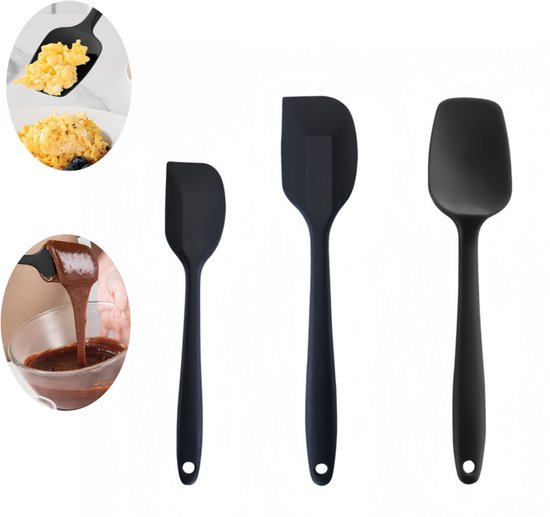 3-teiliges Silikonspatel-set, Flexibel, Zum Kochen/backen, Antihaftbeschichtet, Große/kleine/backspatel.