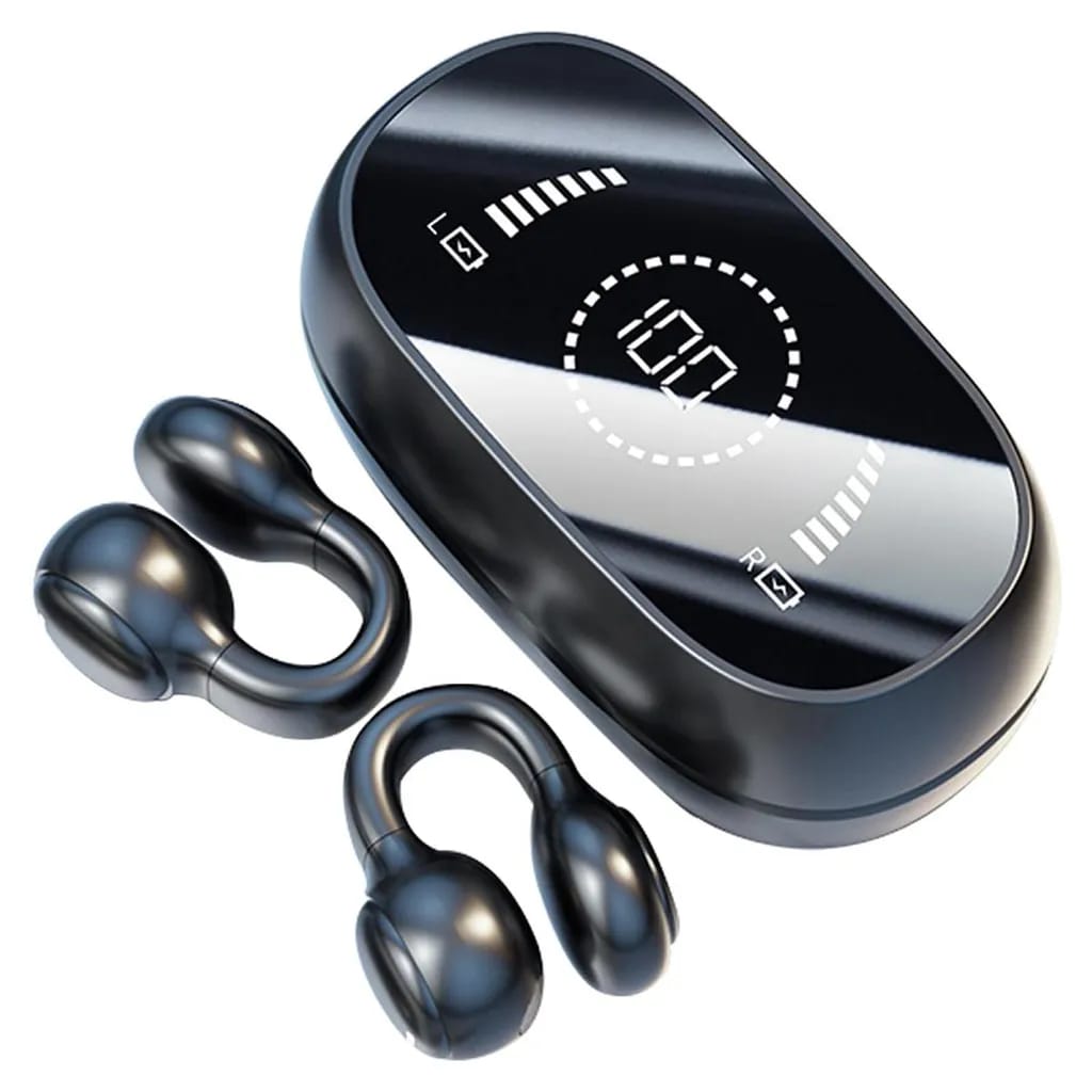 Sportkopfhörer, Leichter Ohrbügel-kopfhörer, Kabelloser Offener Kopfhörer, Bluetooth 5.3 Kabellose Ohrhörer, Schwarz.