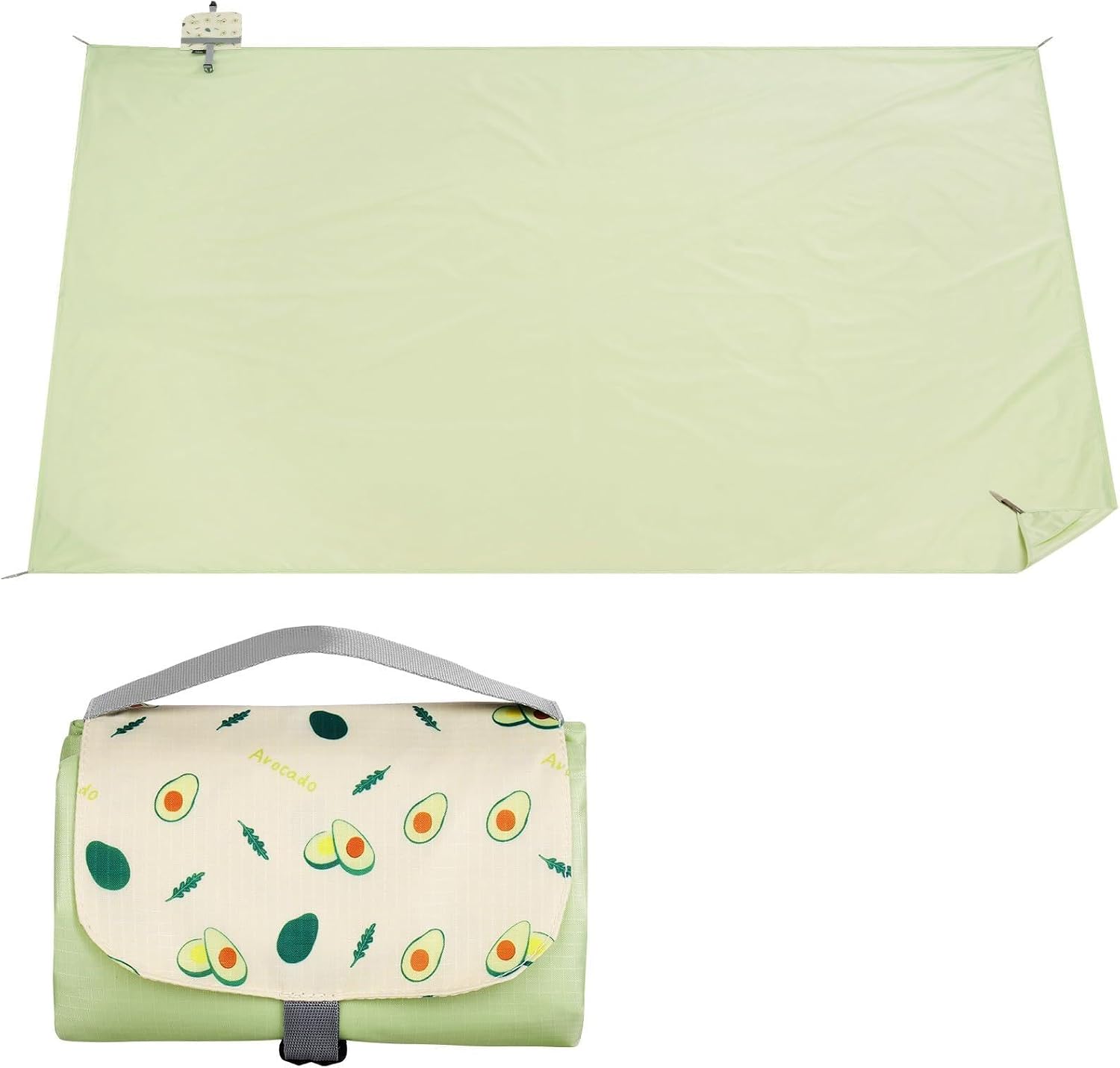 Picknickdecke – 150 X 210 Cm – Wasser- Und Sandabweisend – Mit Tragegriff – Faltbar – Waschbar – Für Camping, Picknicks Und Strand – Grün