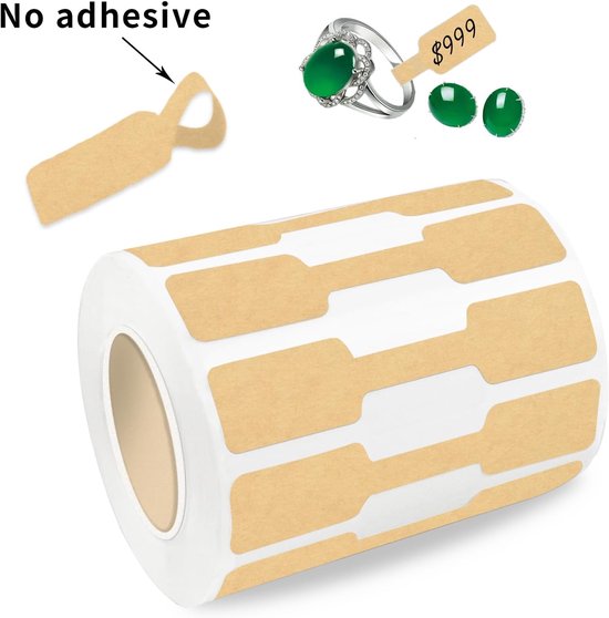 500 Stück Preisschilder, Schmucketiketten, Aufkleber, Etiketten, Schmuckpreisschilder, Selbstklebende Etiketten, Kraftpapier, Preisschilder, 6 X 1,2 Cm, Braun