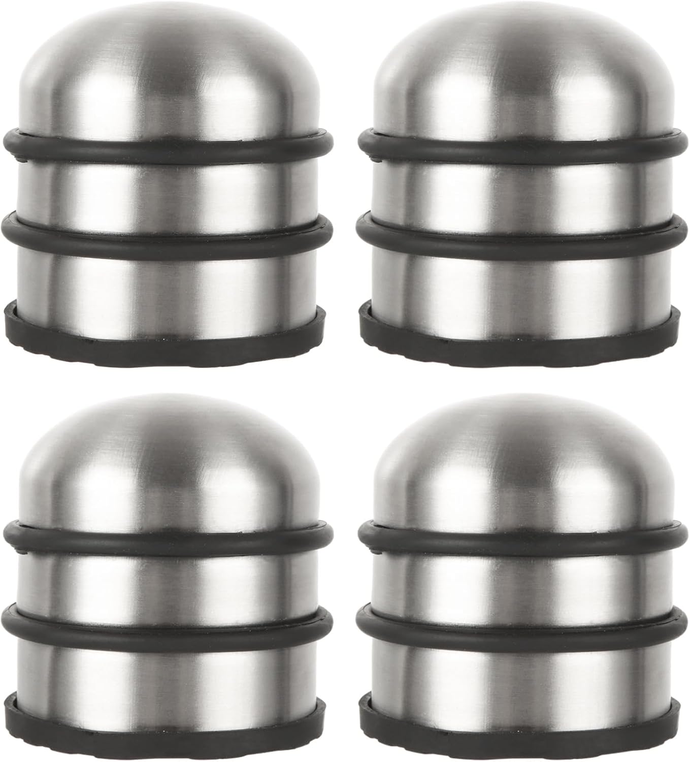 Edelstahl-türstopper, 1,2 Kg, Schwere Chrom-türstopper, Türstopper Mit Gummipufferring, Rund, Aus Metall