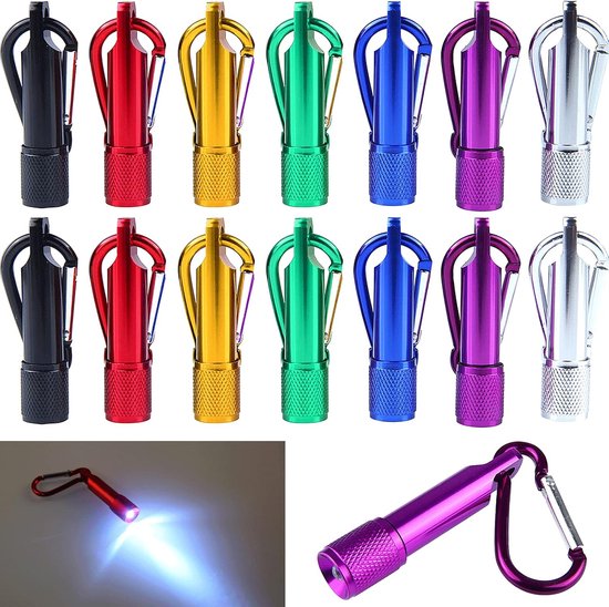 14 Mini-taschenlampen, Mini-led-taschenlampen Mit Schlüsselanhänger, Perfekt Für Outdoor-aktivitäten Wie Wandern, Camping, Reisen Und Radfahren (7 Farben)