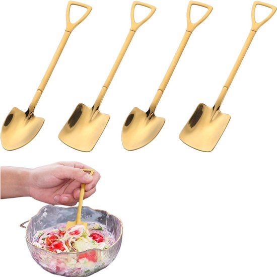 4-teiliges Besteckset Mit Wassermelonen- Und Dessertmotiven (gold, 15,2 X 3,2 Cm), Kreative Löffel Für Kaffee Und Eiscreme.