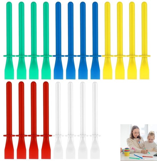 20er-packung Bunte Kunststoffpinsel (11,3 X 1,4 Cm) Für Klebstoff Und Holzbearbeitung
