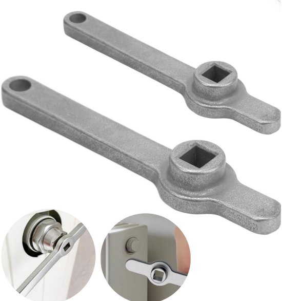 Set Mit Zwei Heizkörperentlüftungsschlüsseln – Heizkörperentlüftungsschlüssel Aus Edelstahl 304 – Heizkörpergriff – Quadratischer Heizkörperschlüssel – Heizkörperschlüssel – 7,05 Cm