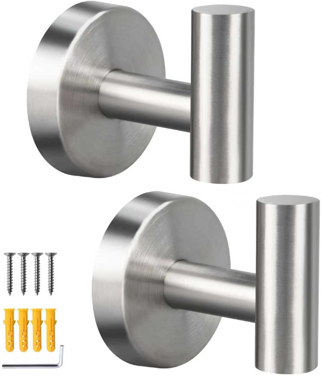 2er-pack Handtuchhaken Aus Gebürstetem Nickel, Edelstahl Sus304, Badezimmerhaken, Geeignet Für Schlafzimmer, Küchen, Hotels Und Büros