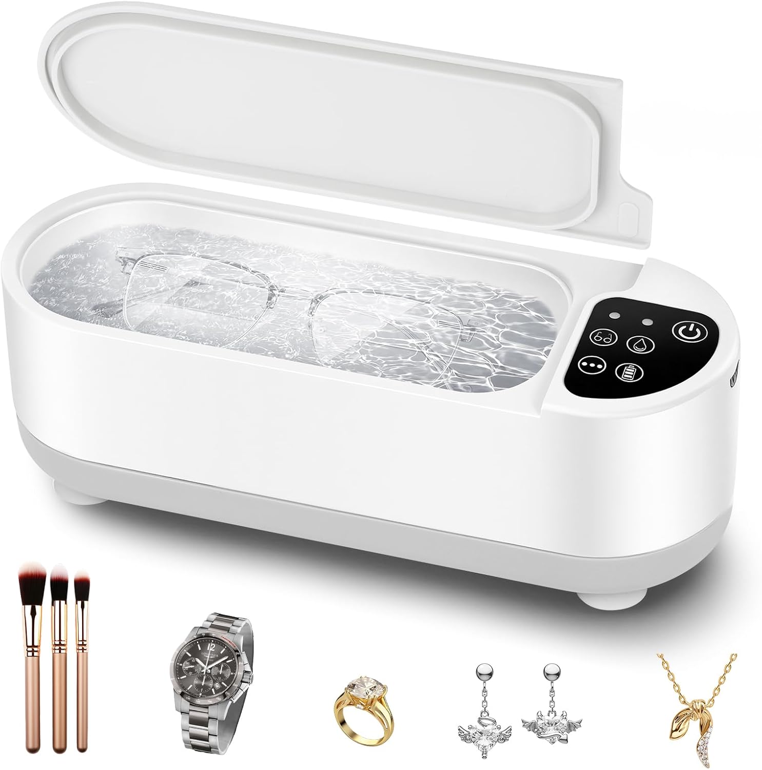 Ultraschallreinigungsgerät, Für Schmuck Und Brillen, 49 Khz Hochfrequenz, Ultraschallreiniger Mit Pinzette, Praktisch Für Schmuck