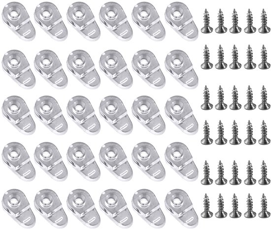 30-teiliges Montageclip-set Mit Schrauben Für Glasfenster, Spiegel Und Schranktüren – Transparent