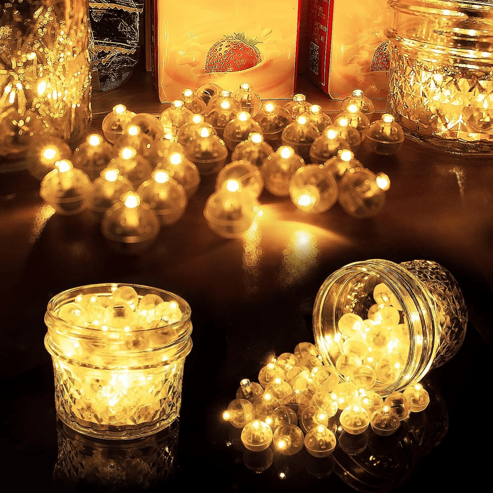 100 Led-ballonlichter, Mini-led-ballonlichter, Runde Party-ballonlichter – Warmweißes Licht