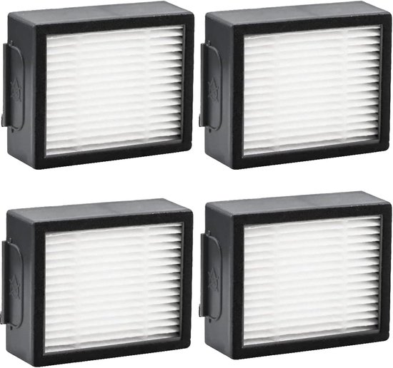 Staubsaugerzubehör, 4er-pack Ersatzfilter, Für Irobot Roomba I3, I3+, I7, I7+, I4, I6, I6+, I8, I8+/plus, E5, E6, E7, E- Und J-serie, 6 X 5 X 2 Cm, Schwarz