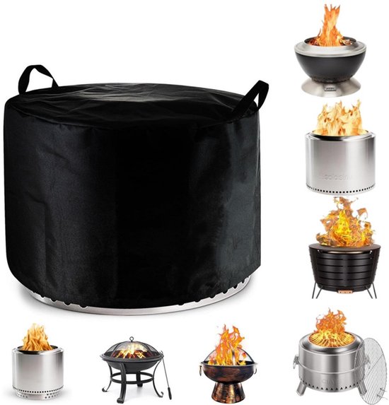 Feuerschalenabdeckung, Rund, Wasserdicht, Uv-beständig (600d), Für Gas-, Tisch- Und Schalenfeuerstellen, 101,6 Cm Durchmesser X 55,9 Cm Höhe