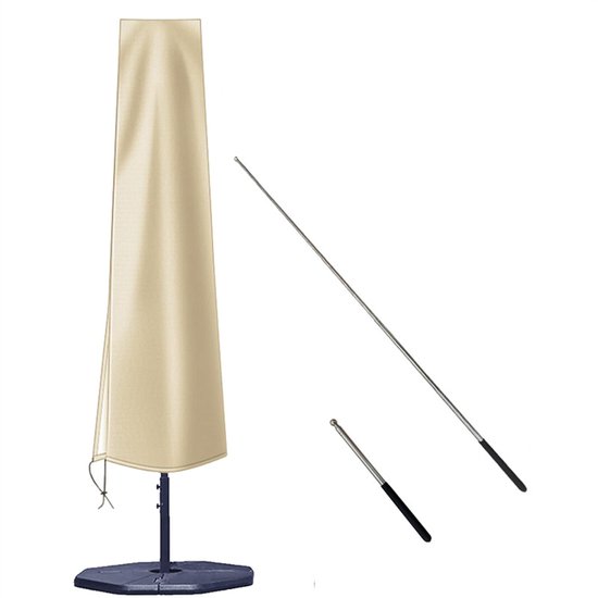 Beige Wasserdichte, Freitragende Sonnensegelabdeckung Mit Stange – 190 X 30 X 50 Cm