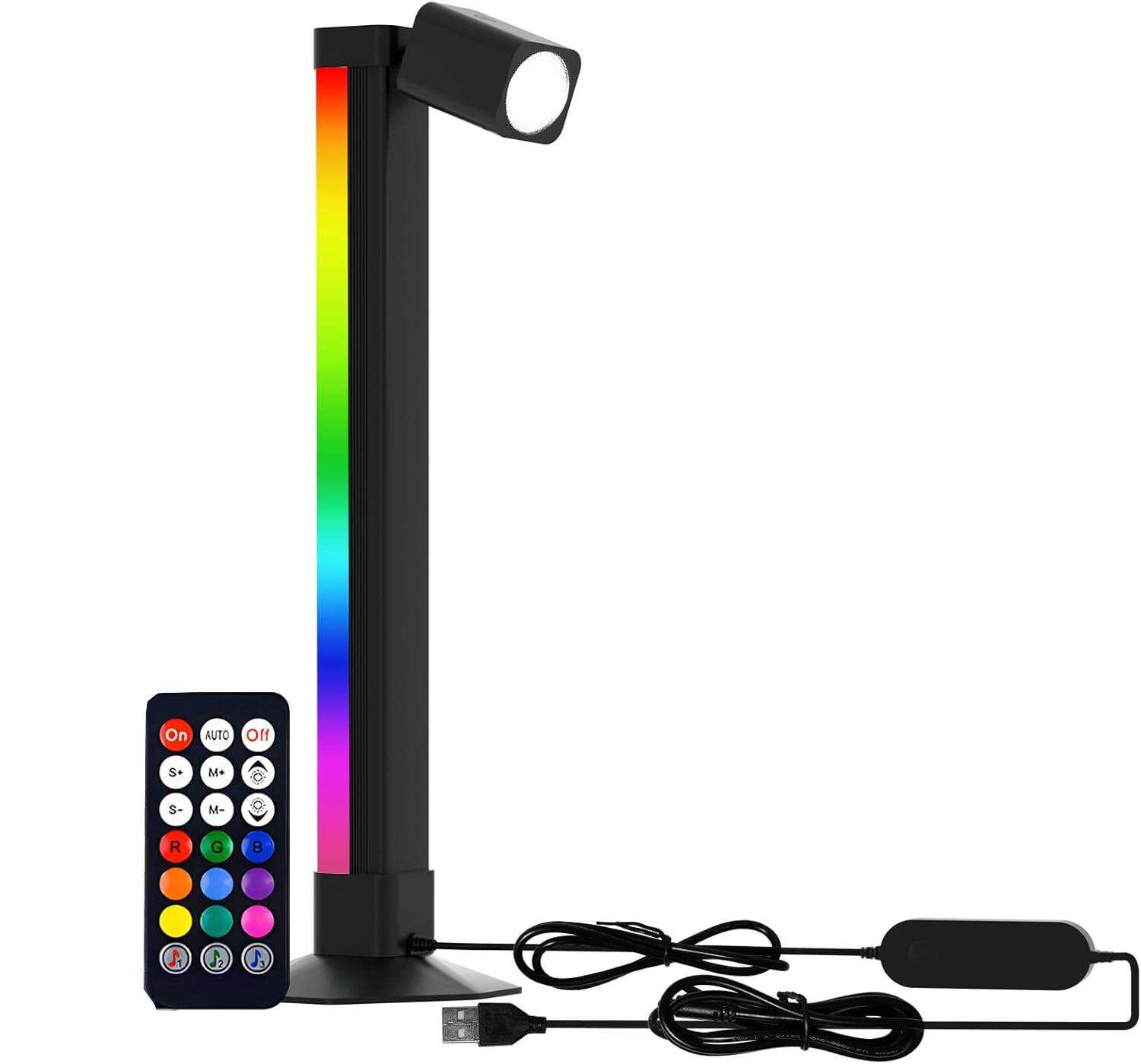 Intelligente Led-schreibtischlampe Mit Leselicht Und Rgbic-farbwechsel-ambientebeleuchtung Für Gaming (app- Und Musiksynchronisation)