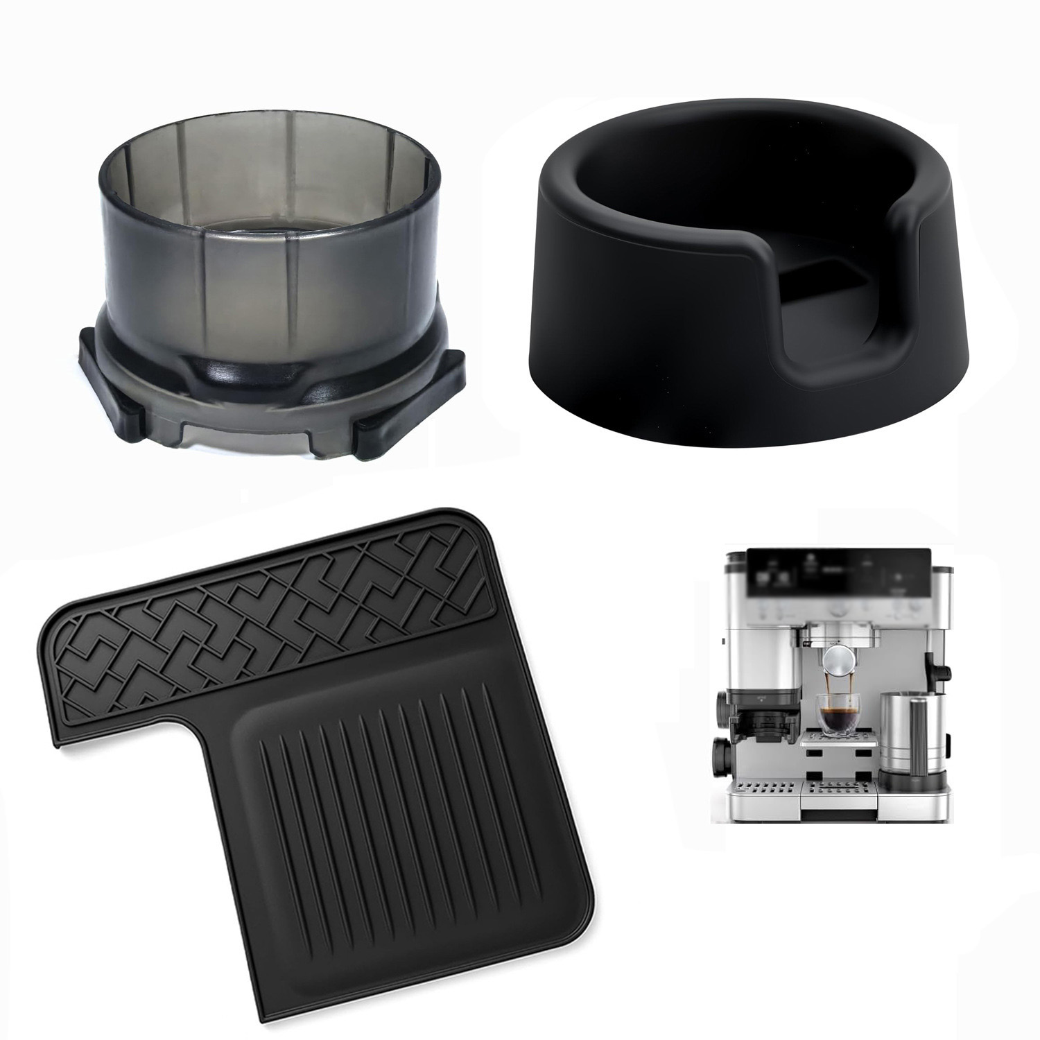 Silikon-oberteil + Kaffeestampfer-basis + Pulverauffangbehälter – Rutschfest – Zubehör Für Die Ninja Espresso Es601 Kaffeemaschine