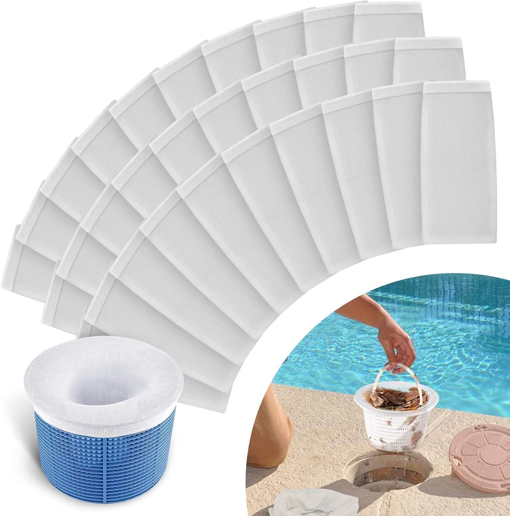 Poolskimmerfilter, 30er-packung Skimmerfilter, Poolskimmerfilter, Poolfiltersieb, Filterabdeckung, Zur Entfernung Von Blättern, Pollen, Schaum Und Schlamm.