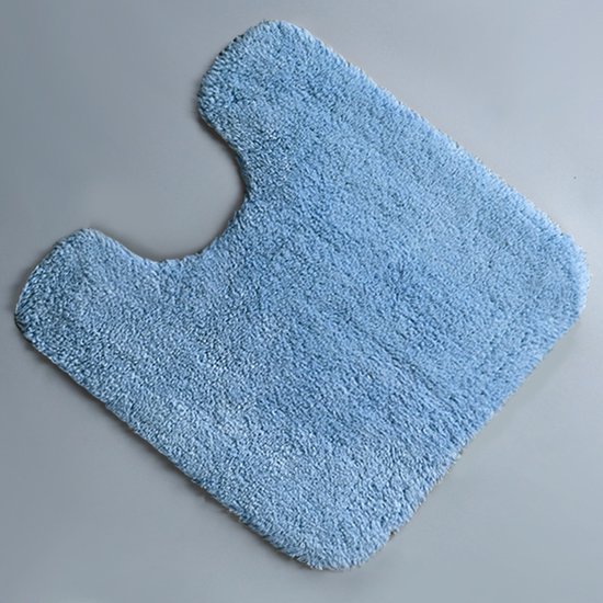 Badematten – Rutschfeste Toilettenmatte, Saugfähige, Weiche Mikrofaser, U-förmig, Blau, 50 X 50 Cm