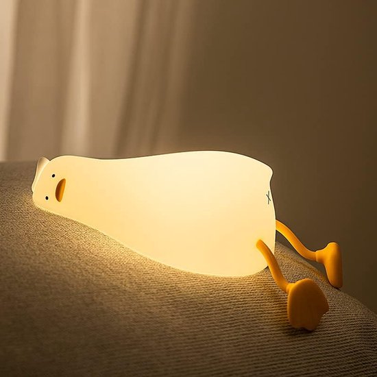 Silikon-nachtlicht Für Kinder, Led-enten-nachttischlampe Mit Usb-ladefunktion, 1200 Mah, Kawaii-nachtlicht, 3 Helligkeitsstufen, Handyhalterung