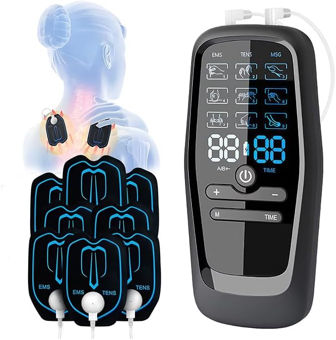 Muskelmassagegerät, 3-in-1-massagegerät, 30 Intensitätsstufen Und 27 Modi, Entspannende Massage, 2 Kanäle Und 8 Elektroden.