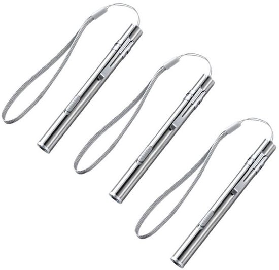 Drei Wiederaufladbare, Stiftförmige Led-taschenlampen Aus Edelstahl Mit Usb-ladekabel, Wasserdichte Mini-taschenlampen Mit Clip