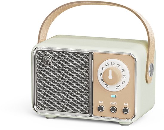 Retro-bluetooth-lautsprecher Im Vintage-stil, Kabellos, Niedlich, Altmodisch, Für Küche, Schreibtisch, Schlafzimmer, Büro, Party, Draußen, Kawaii, Rauchgrün