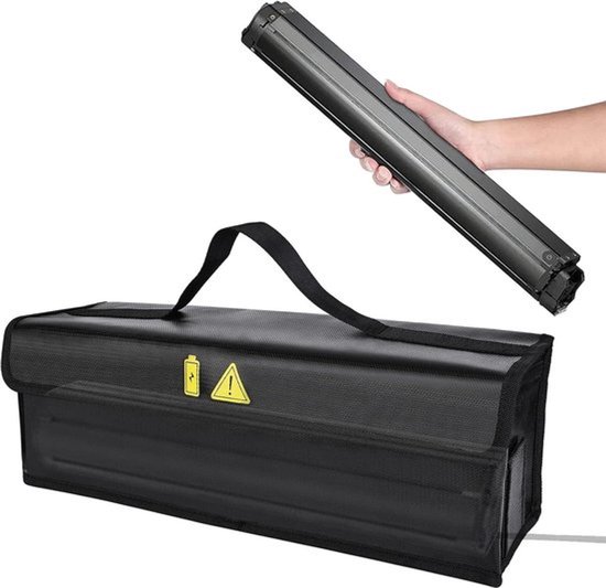 Tragetasche Für E-bike-akkus – Tragbare, Feuerfeste Aufbewahrungs- Und Schutztasche Für Lithium-akkus – 41 X 14 X 13 Cm