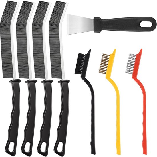 8-teiliges Tiefenreinigungsbürsten-set – Kupfer-, Nylon- Und Stahldraht – Fugen, Ritzen, Kochfelder
