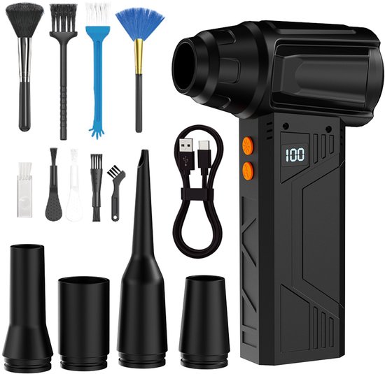 Druckluftgebläse, Led-taschenlampe, 130.000 U/min, 4 Modi, Display, Für Tastaturen/autos