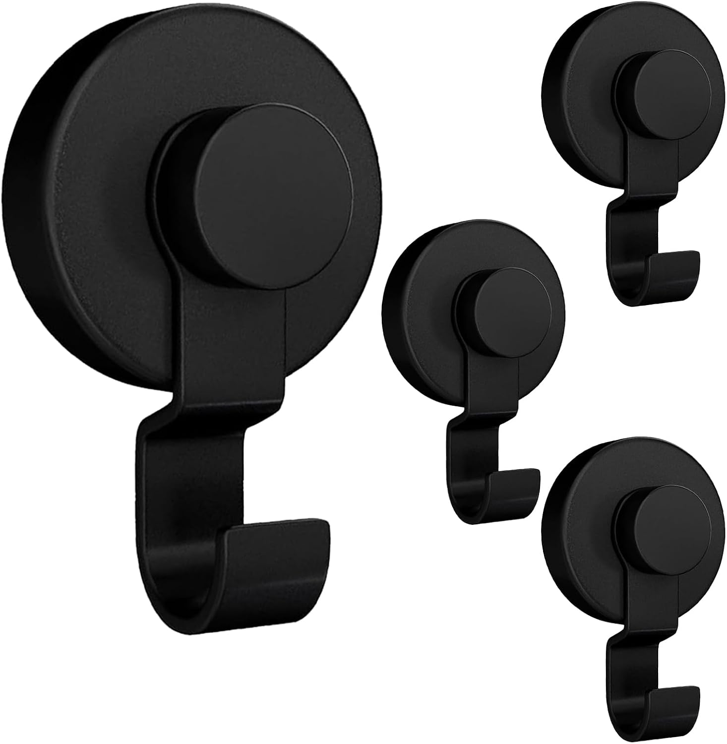4er-pack Saugnapfhaken, Badezimmer-saugnapfhaken, Starke Saugnapfhaken, Wiederverwendbare Und Abnehmbare Wandhaken (schwarz)