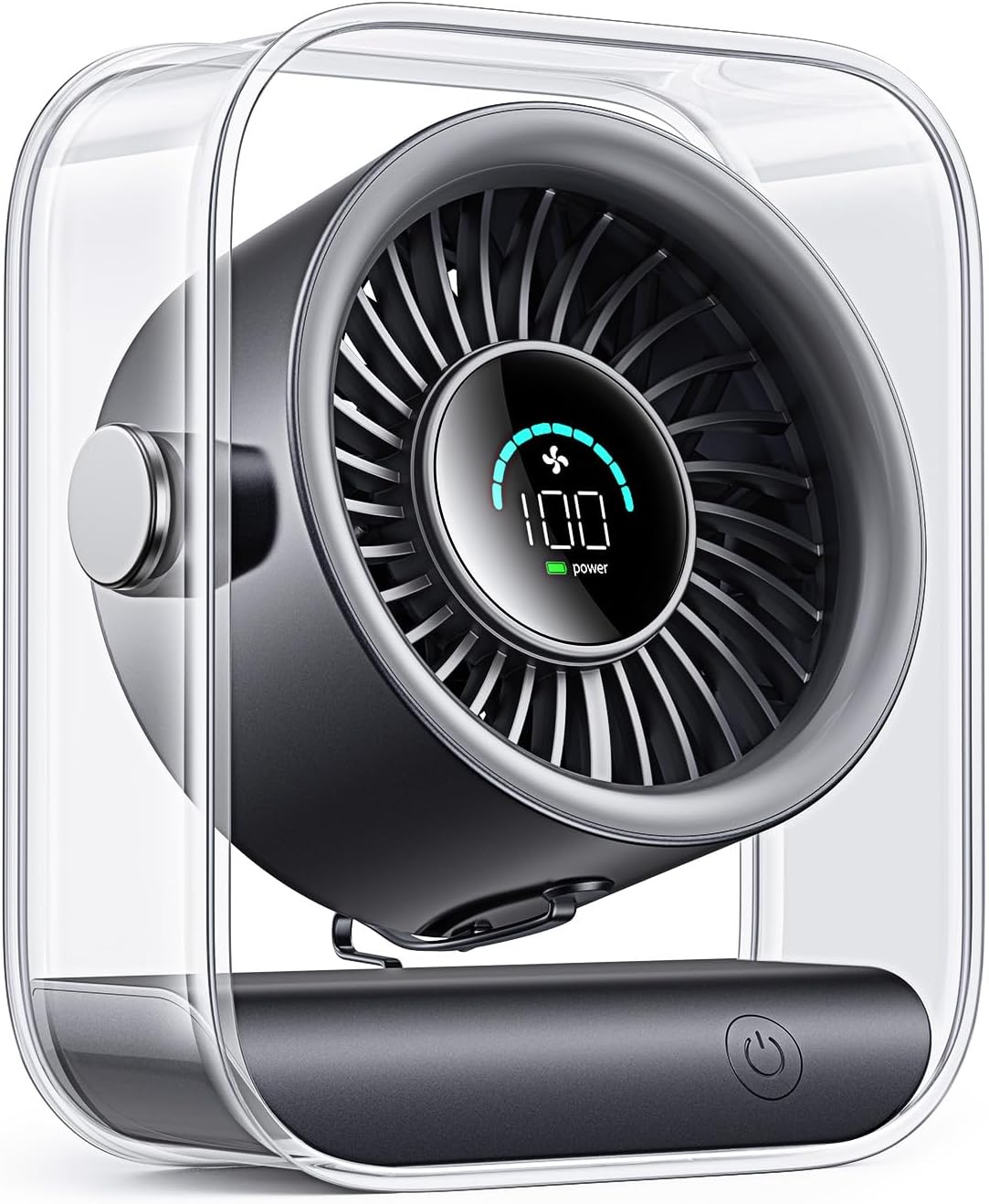 Led-anzeige, Tragbarer Tischventilator Für Schlafzimmer Und Zuhause, Schwarz, 90°-drehung, Turbo-luftstrom, Ideal Für Reisen Und Camping, Leise, Persönliche Usb-kühlung