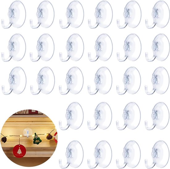 Saugnapfhaken, 50 Transparente Saugnapfhaken, 35 Mm, Kein Klebstoff Erforderlich, Geeignet Für Badezimmer- Und Weihnachtsdekorationen.