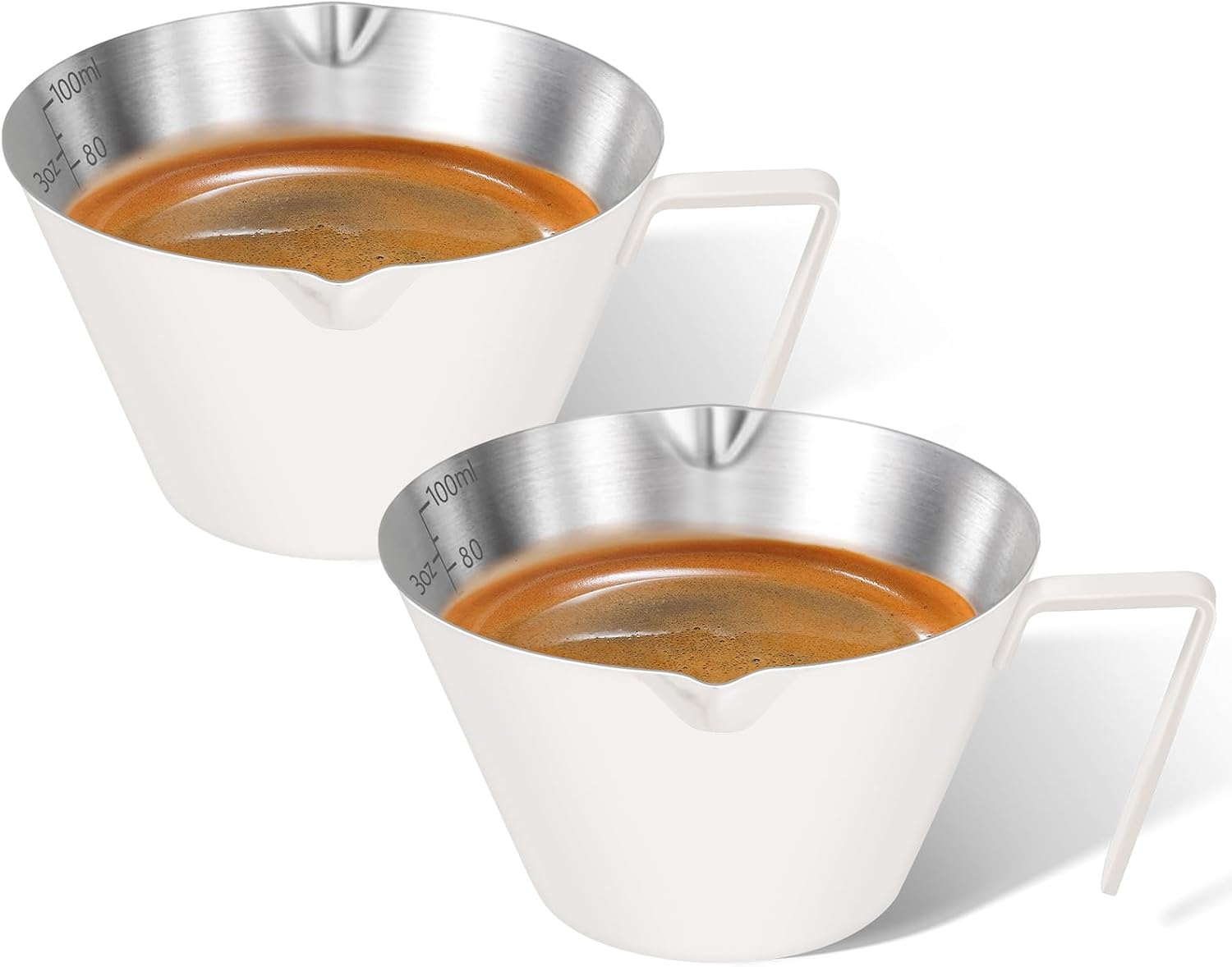 Zwei 100-ml-espressotassen Mit Henkeln – Weiß