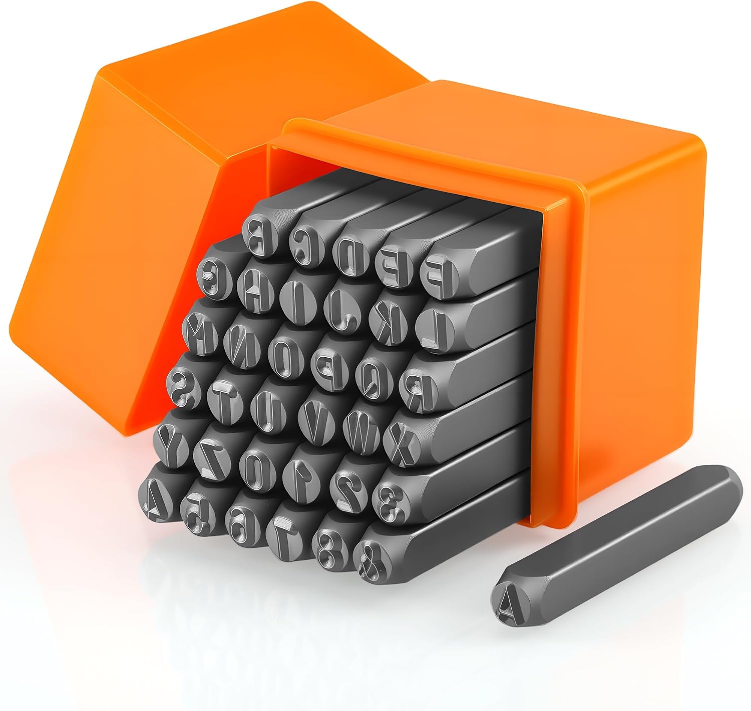 36-teiliges Set Robuster Metallstempel (az, 0–9) Für Buchstaben Und Zahlen (6 Mm) Zum Stanzen Von Metall, Kunststoff, Holz Und Leder
