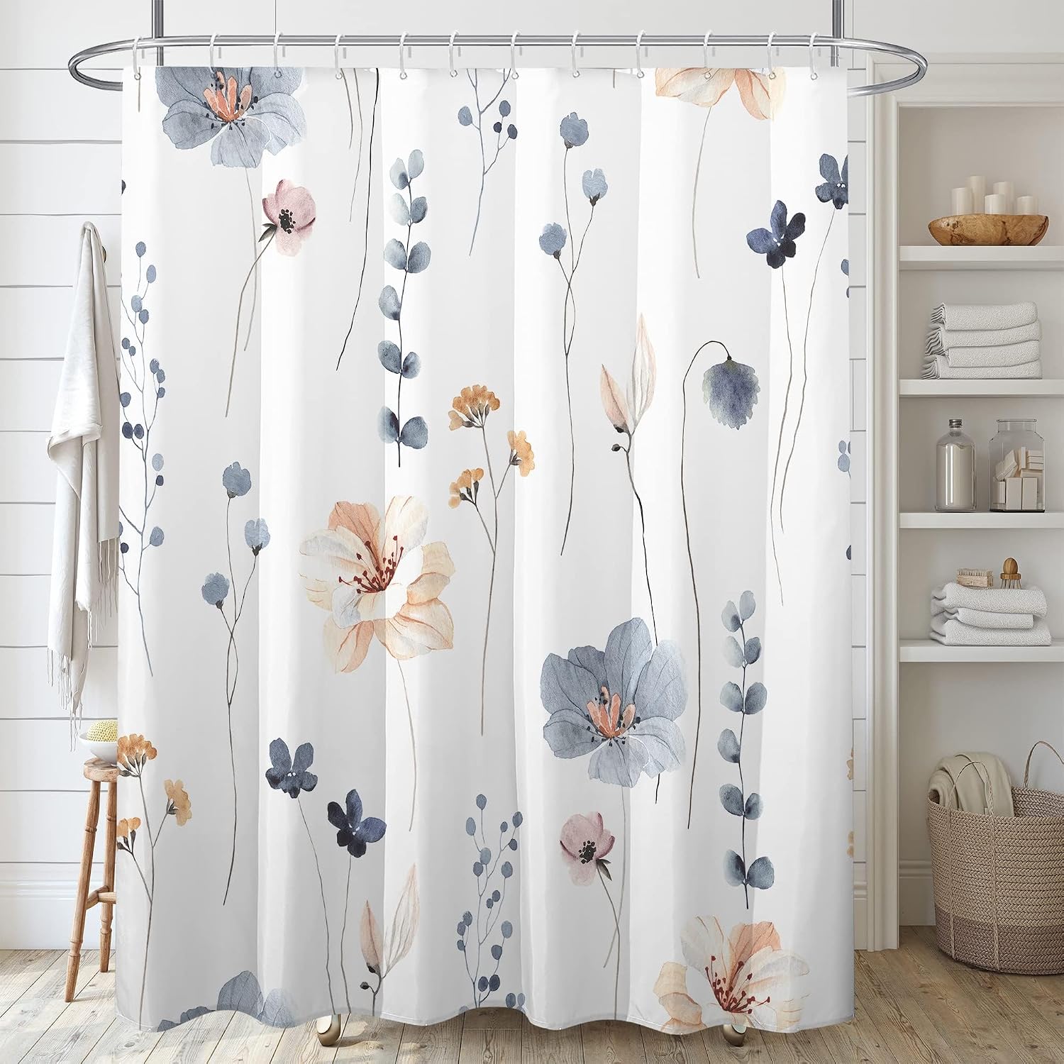 180 X 200 Cm Duschvorhang Aus Wasserdichtem Stoff Mit Tier- Und Blumenmuster, Schimmelresistent, Waschbar, Aus Polyester.