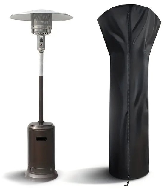 Heizstrahlerabdeckung – Terrassenheizstrahlerabdeckung – Heizstrahlerabdeckung – 210d Oxford-gewebe – Wasserdicht, Winddicht, Uv-schutz – 226 X 85 X 48 Cm – Schwarz