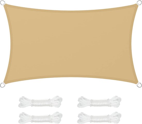 Rechteckige Markise, 3 M X 6 M, Geeignet Für Terrassen, Hinterhöfe, Rasenflächen, Gärten Usw., Khaki - 36m