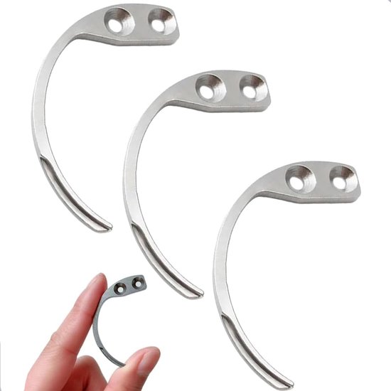 3-teiliges Edelstahl-kleideretiketten-aufhängesystem – Metallhaken – Für Supermärkte, Haushalte, Lagerhallen – Silber